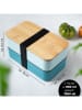 Moritz & Moritz Lunchbox "Bento" in Türkis/ Hellbraun - 1,36 l