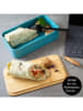 Moritz & Moritz Lunchbox "Bento" in Türkis/ Hellbraun - 1,36 l
