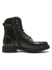 British Passport Leder-Boots in Schwarz