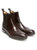 British Passport Leder-Chelsea-Boots in Dunkelbraun