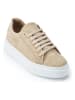 British Passport Leder-Sneakers in Beige