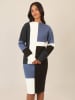 APART Strickkleid in Schwarz/ Blau/ Weiß