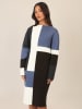 APART Strickkleid in Dunkelblau/ Schwarz/ Weiß