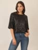 APART Paillettenbluse zwart