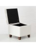 Boltze Hocker "Palur" w kolorze kremowym ze schowkiem - 38 x 35 cm
