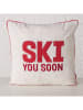 Boltze Kissen ''Skiing'' in Creme/ Rot - (L)45 x (B)45 cm