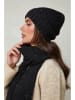 Soft Cashmere 2-delige set: muts en sjaal zwart