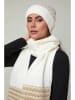 Soft Cashmere 2tlg. Set: Mütze und Schal in Weiß