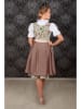 Edelnice Dirndl in Beige/ Hellbraun/ Weiß