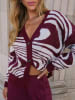 LA Angels Cardigan in Bordeaux/ Creme