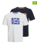 Jack & Jones 2-delige set: shirts wit/donkerblauw