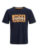 Jack & Jones 2er-Set: Shirt in Weiß/ Dunkelblau