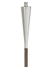 Blomus Gartenfackel mit Holzstab "Orchos" in Silber/ Braun - (H)151 cm