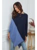 So Cachemire Poncho "Kordeva" donkerblauw/blauw