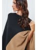 So Cachemire Poncho "Kordeva" zwart/lichtbruin