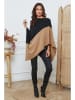 So Cachemire Poncho "Kordeva" zwart/lichtbruin