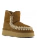 Mou Skórzane botki zimowe w kolorze jasnobrązowym