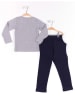 Denokids 2-delige outfit "Croc Island" grijs/donkerblauw