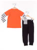 Denokids 2-delige outfit "Monster Lee" zwart/oranje