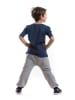 Denokids 2-delige outfit "Very Serious" donkerblauw/grijs