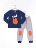 Denokids 2-delige outfit "Very Serious" donkerblauw/grijs
