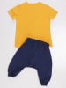 Denokids 2-delige outfit donkerblauw/geel