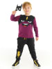 Denokids 2tlg. Outfit "Thunder Mask" in Schwarz/ Lila