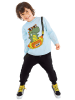 Denokids 2-delige outfit "Dino Bag" lichtblauw/zwart