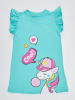 Denokids Sukienka "Gummy Unicorn" w kolorze turkusowym