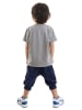 Denokids 2-delige outfit "Sloth" grijs/donkerblauw