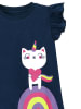 Denokids 2-delige outfit: "Unicorn Cat" donkerblauw/roze