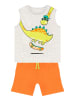 Denokids 2tlg. Outfit "Skater Dino" in Orange/ Grau