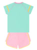 Denokids 2tlg. Outfit "Hearts" in Türkis/ Rosa