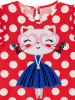 Denokids Sukienka "Polka Dot Kitty" w kolorze czerwonym