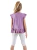 Denokids 2-delige outfit paars/wit