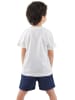 Denokids 2-delige outfit donkerblauw/wit