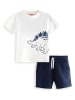 Denokids 2-delige outfit donkerblauw/wit