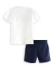 Denokids 2-delige outfit donkerblauw/wit