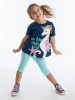 Denokids 2-delige outfit donkerblauw/turquoise