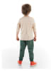 Denokids 2-delige outfit "Up" crème/donkergroen