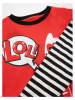 Denokids 2-delige outfit "Lol Cat" rood/zwart