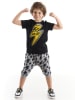 Denokids 2-delige outfit "Be Brave" zwart/grijs