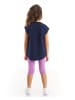 Denokids 2-delige outfit "Jungle Cat" donkerblauw/paars