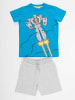 Denokids 2tlg. Outfit "Robot" in Hellblau/ Hellgrau