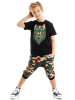 Denokids 2-delige outfit "Geometric Wolf" zwart/meerkleurig