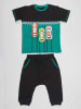 Denokids 2-delige outfit "Finish" zwart/groen