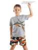 Denokids 2tlg. Outfit "Jet Camo" in Grau/ Orange/ Blau