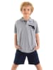 Denokids 2tlg. Outfit "Shark Embroideried" in Grau/ Dunkelblau