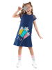 Denokids Jurk "Cat&Stars" donkerblauw