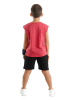 Denokids 2-delige outfit rood/zwart